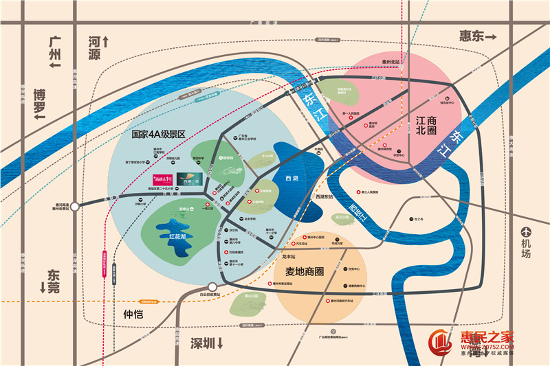 深业西湖三里/深业高榜山1号花园交通图